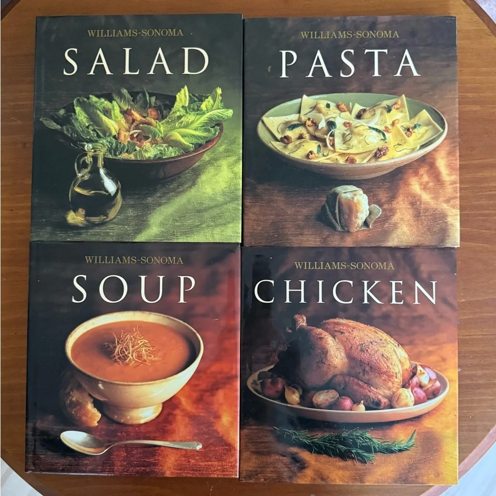 Williams Sonoma Recipe Book Set - Green, Cream, Brown Covers